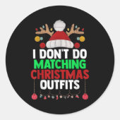 Ik ben niet geschikt voor kerstcadeautjes ronde sticker (Voorkant)