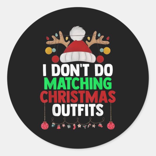 Ik ben niet geschikt voor kerstcadeautjes ronde sticker (Voorkant)