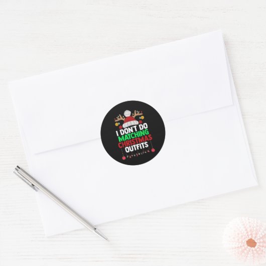 Ik ben niet geschikt voor kerstcadeautjes ronde sticker (Envelop)