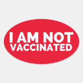 Ik ben niet gevaccineerd ovale sticker (Voorkant)