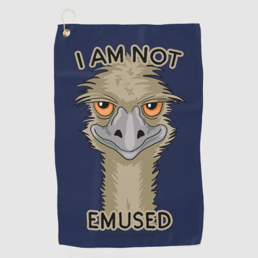 Ik ben niet gewijd aan Funny Emu Pun Golfhanddoek (Voorkant)