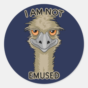 Ik ben niet gewijd aan Funny Emu Pun Ronde Sticker