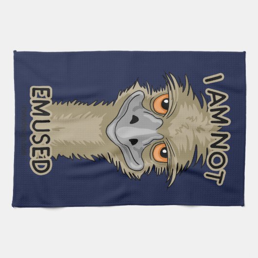 Ik ben niet gewijd aan Funny Emu Pun Theedoek (Horizontaal)