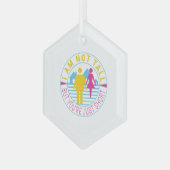 Ik ben niet groot, maar je bent gewoon kort glas ornament (Voorkant links)