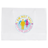 Ik ben niet groot, maar je bent gewoon kort groot cadeauzakje (Achterkant)