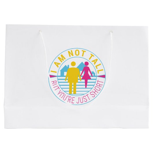 Ik ben niet groot, maar je bent gewoon kort groot cadeauzakje (Achterkant)