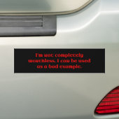 Ik ben niet helemaal waardeloos bumpersticker (Op auto)