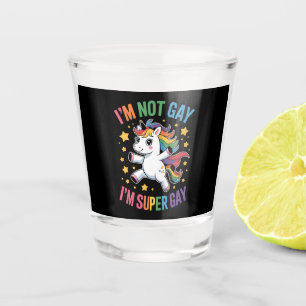 Ik ben niet homo, ik ben super homo eenhoorn LGBTQ Shot Glas