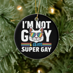 Ik ben niet homo, ik ben super homo LGBT Gay Pride Keramisch Ornament