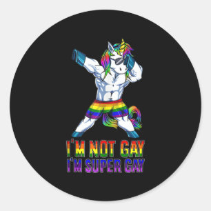 Ik ben niet homo, ik ben super homo ronde sticker