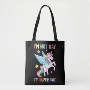 Ik ben niet homo, ik ben super homo trots LGBT een Tote Bag
