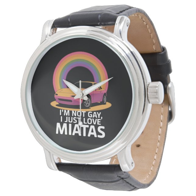 Ik ben niet homo, ik hou gewoon van Miatas LGBT Ra Horloge (Gekanteld)