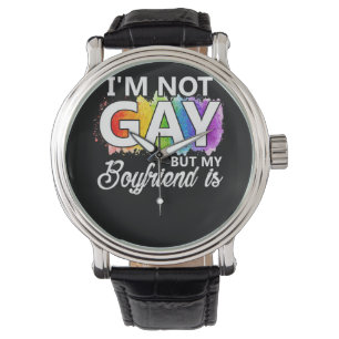 Ik ben niet homo, maar mijn vriend is grappige LGB Horloge