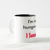 Ik ben niet hongerig... Ik zweer het. Tweekleurige Koffiemok (Voorkant links)