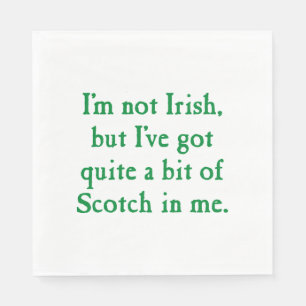 Ik ben niet Iers - grappig Scotch Whisky Pun Servet