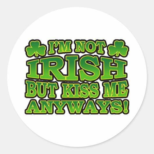 Ik ben niet Iers maar kus me toch Sticker (Voorkant)