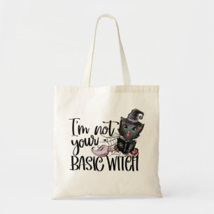 Ik ben niet je gewone heks   Witte zwarte kat Tote Bag
