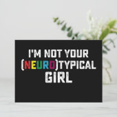 Ik ben niet je neurotypische meisjes-autisme-bewus kaart (Staand voorkant)