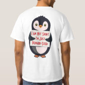 Ik ben niet klein, ik ben gewoon pinguïn-groot t-shirt (Achterkant)