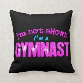 Ik ben niet kort, ik ben een Gymnast Pink en Blue Kussen