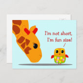 Ik ben niet kort, ik ben grappig groot Briefkaart (Voorkant / Achterkant)