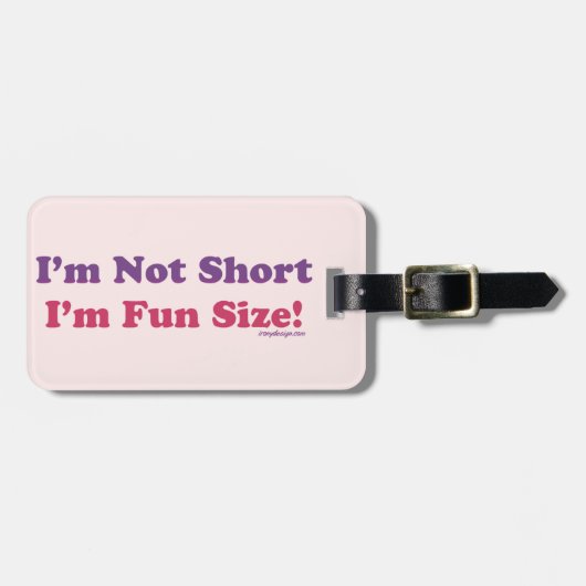 Ik ben niet kort, ik ben vun. bagagelabel (Voorkant horizontaal)