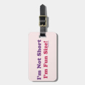 Ik ben niet kort, ik ben vun. bagagelabel (Voorkant verticaal)