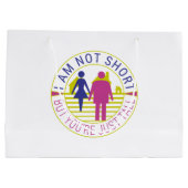 Ik ben niet kort, maar je bent gewoon groot cadeauzakje (Achterkant)