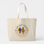 Ik ben niet kort, maar je bent gewoon groot grote tote bag (Achterkant)