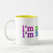 Ik ben niet kort. tweekleurige koffiemok (Links)