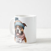 Ik ben niet koud ik ben cool - Staffordshire Bull  Koffiemok (Voorkant links)