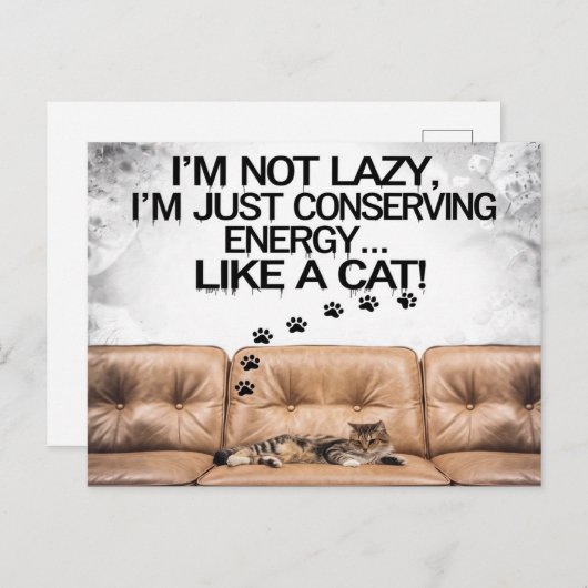 Ik ben niet Lazy Briefkaart (Voorkant / Achterkant)