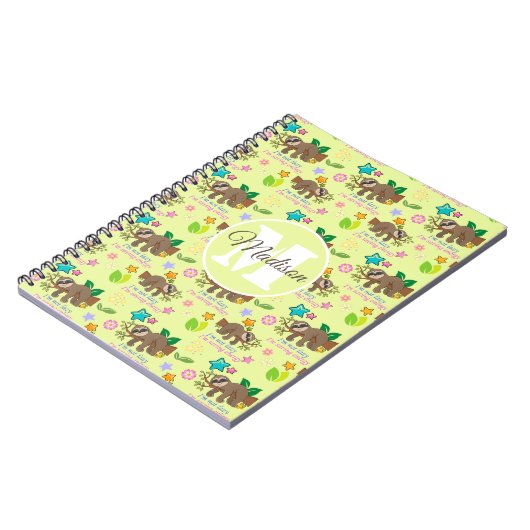 Ik ben niet Lazy | Funny Sloth Quote Pattern Name Notitieboek (Linkerzijde)