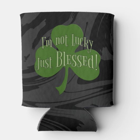 Ik ben niet Lucky Just Blessed Shamrock Design Blikjeskoeler (Achterkant)