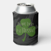 Ik ben niet Lucky Just Blessed Shamrock Design Blikjeskoeler (Blikje Achterkant)