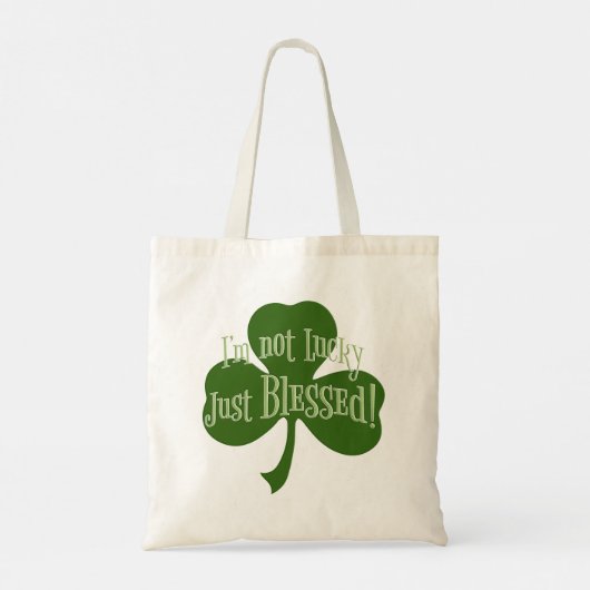 Ik ben niet Lucky Just Blessed Shamrock Design Tote Bag (Achterkant)