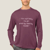 “Ik ben niet lui” Basic heren shirt (Voorkant volledig)