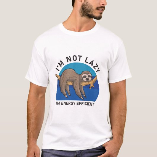 Ik ben niet lui dat ik energie-efficiënt ben - gra t-shirt (Voorkant)