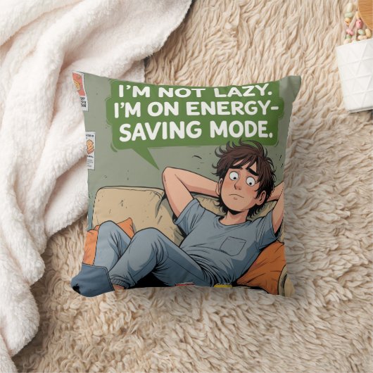 Ik ben niet lui - energiebesparende modus Grappig  Kussen (Deken)