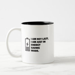 Ik ben niet lui, gewoon in de energiebesparende mo tweekleurige koffiemok