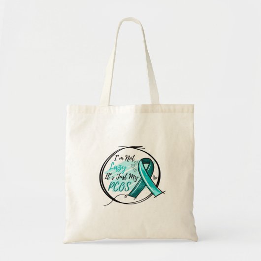 Ik ben niet lui. Het is gewoon mijn PCOS Blauwgroe Tote Bag (Voorkant)