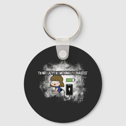 Ik ben niet lui, ik ben emotioneel uitgeput - grap sleutelhanger (Voorkant)