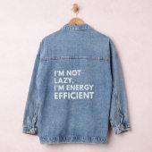 IK BEN NIET LUI IK BEN ENERGIE-EFFICIËNT TYPOGRAFI DENIM JACKET (Hangar)
