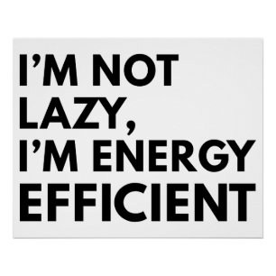 IK BEN NIET LUI IK BEN ENERGIE-EFFICIËNT TYPOGRAFI PERFECT POSTER