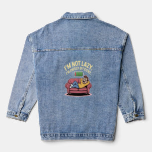 Ik ben niet lui. Ik ben energiezuinig Denim Jacket