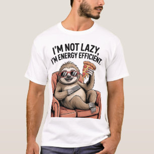 Ik ben niet lui, ik ben energiezuinig Funny Sloth T-shirt