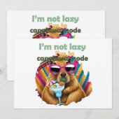 Ik ben niet lui, ik ben in capibara-modus ,grappig kaart (Voorkant / Achterkant)