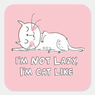 Ik ben niet lui - Square Stickers, Glossy, Large Vierkante Sticker
