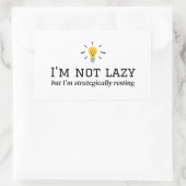 Ik ben niet lui - strategisch rustend ontwerp rechthoekige sticker (Tas)