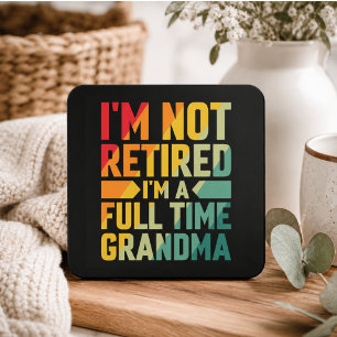 Ik ben niet met pensioen, ik ben fulltime oma vierkante sticker
